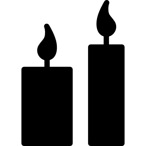 zwei brennende kerzen  icon