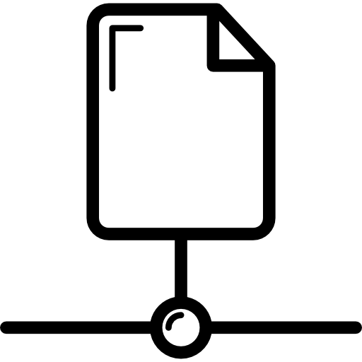 documento conectado a la red  icono