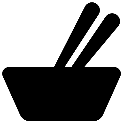 Чаша и палочки для еды  иконка