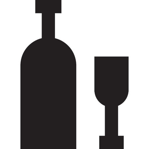 wijnfles en glas  icoon
