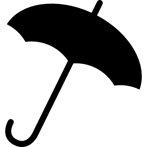 geopende zwarte paraplu  icoon