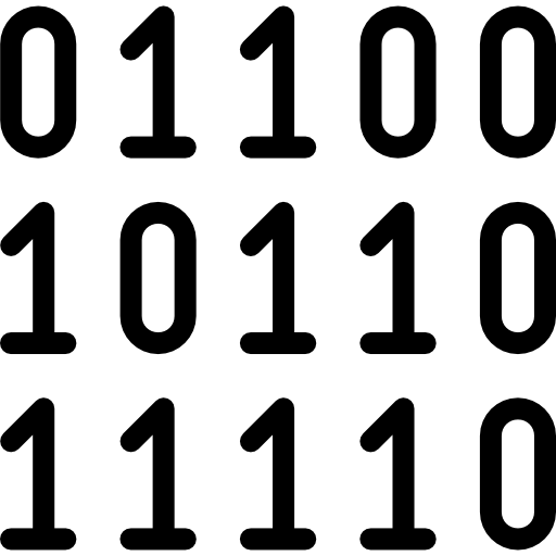 codice binario  icona