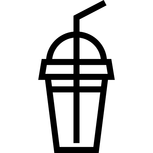 Soda in Plastic Cup with Straw Special Lineal icon