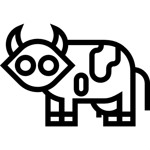 vaca mirando a la izquierda  icono