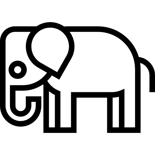elefante mirando a la izquierda  icono