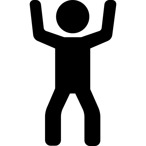mężczyzna podnoszący dwie ręce  ikona