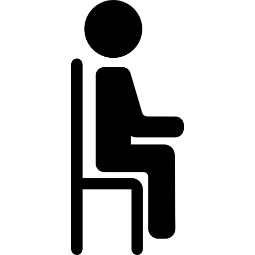 seduto su una sedia  icona
