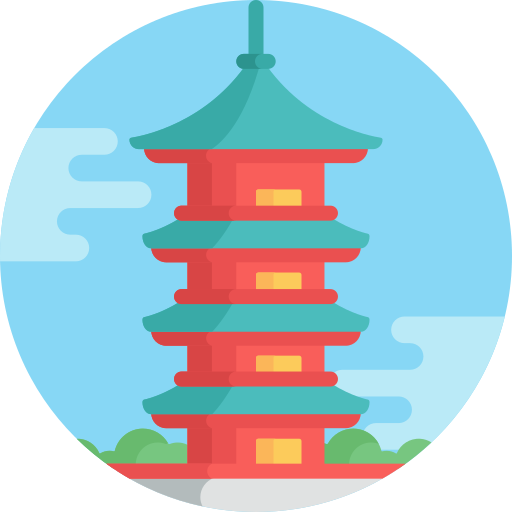 Pagoda Detailed Flat Circular Flat icon