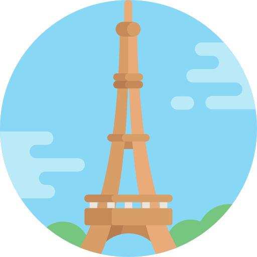 Eiffel tower Detailed Flat Circular Flat icon