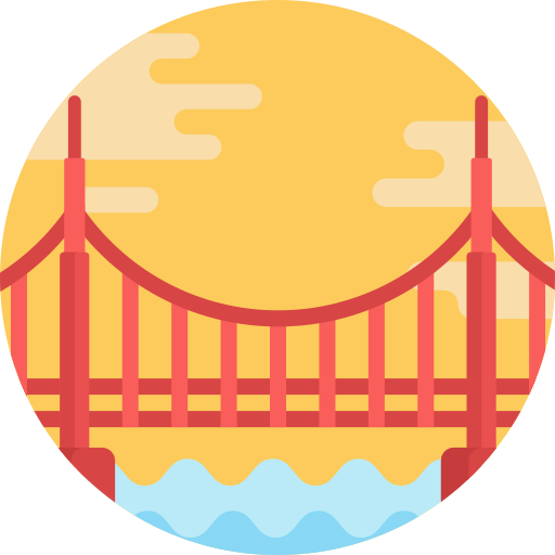 le pont du golden gate Detailed Flat Circular Flat Icône