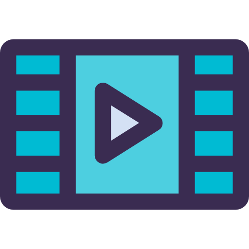 Video player Kiranshastry Lineal Color Blue icon