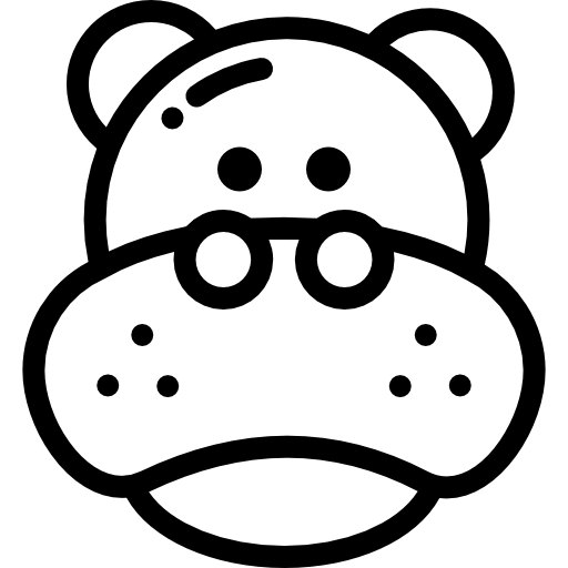Гиппопотам Detailed Rounded Lineal иконка