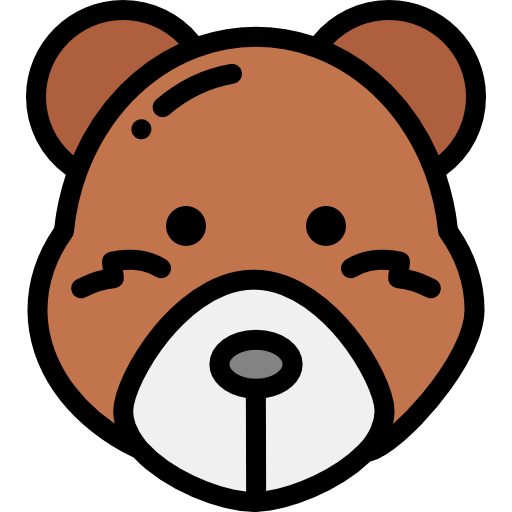 Bear Detailed Rounded Lineal color icon