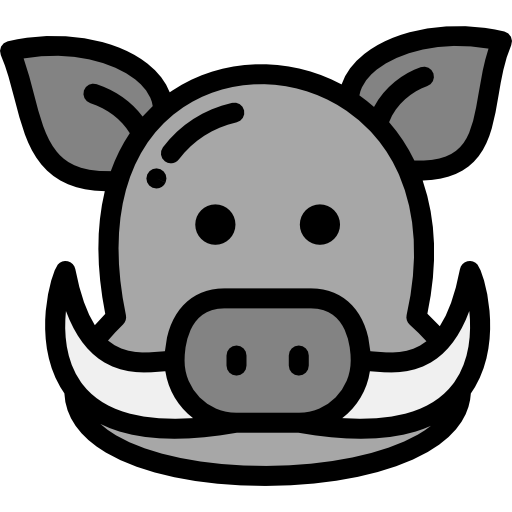 Boar Detailed Rounded Lineal color icon