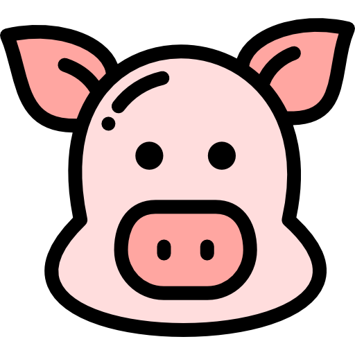 Pig Detailed Rounded Lineal color icon