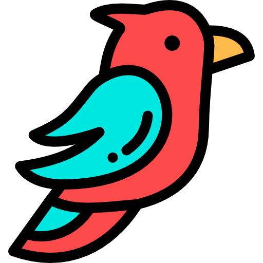 鳥 Detailed Rounded Lineal color icon