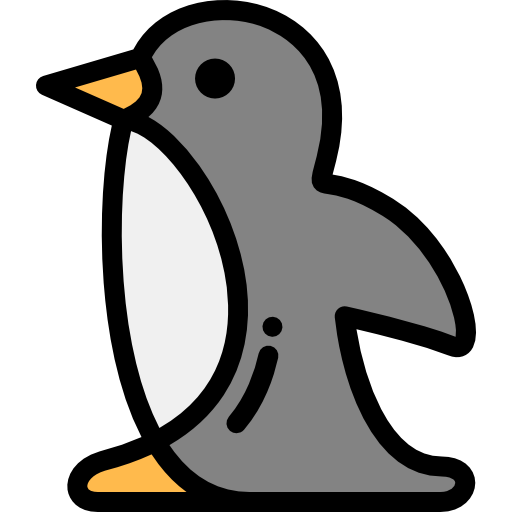 pingüino Detailed Rounded Lineal color icono