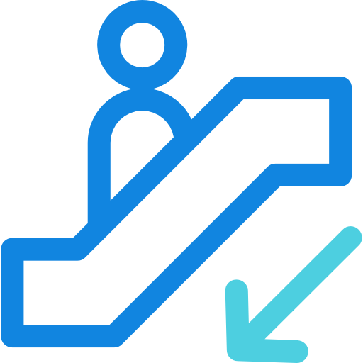 rolltreppe Kiranshastry Lineal Blue icon