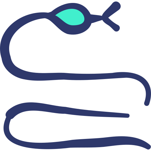 Змея Basic Hand Drawn Lineal Color иконка