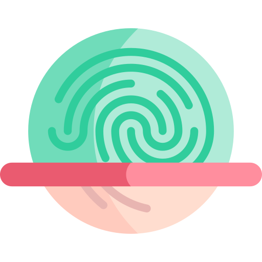 Fingerprint scanner Kawaii Flat icon