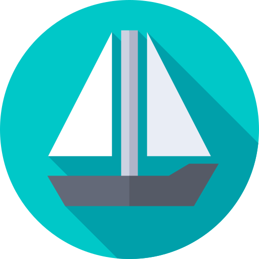 segelboot Flat Circular Flat icon