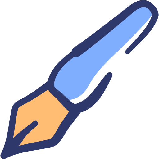잉크 펜 Basic Hand Drawn Lineal Color icon