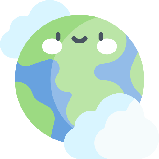 Planet earth Kawaii Flat icon
