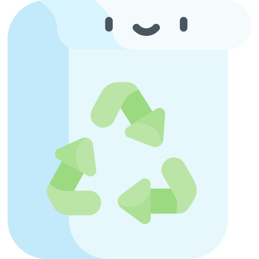 papel reciclado Kawaii Flat icono