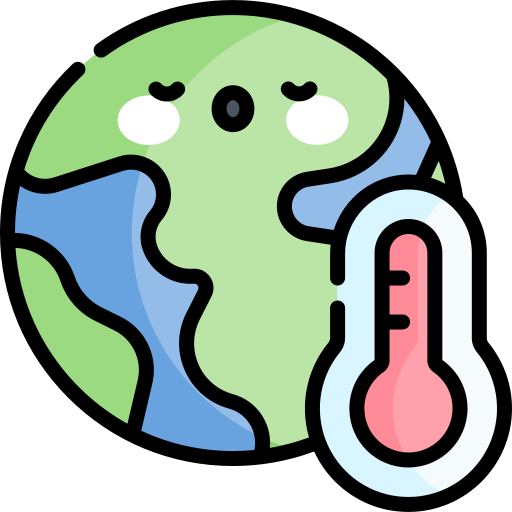 das alterações climáticas Kawaii Lineal color Ícone