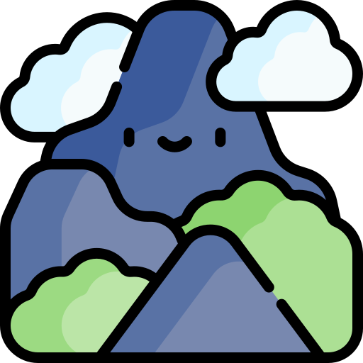 Mountains Kawaii Lineal color icon