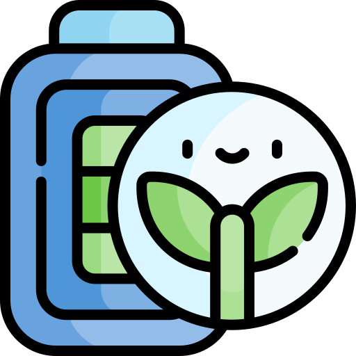 Eco battery Kawaii Lineal color icon