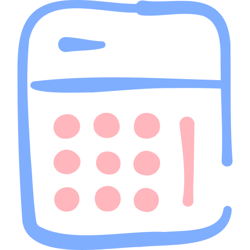 kalkulator Basic Hand Drawn Color ikona