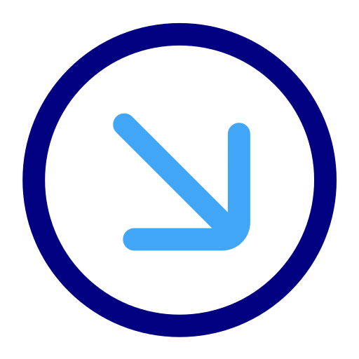 Down right arrow Generic Blue icon