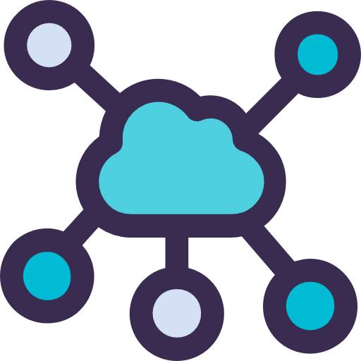 Cloud computing Kiranshastry Lineal Color Blue icon