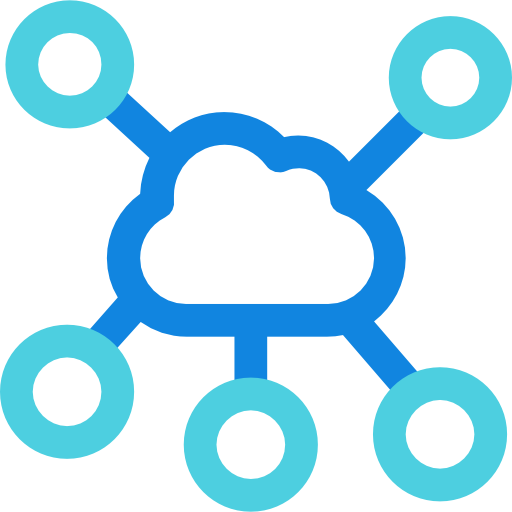 cloud computing Kiranshastry Lineal Blue icoon