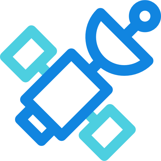 위성 Kiranshastry Lineal Blue icon