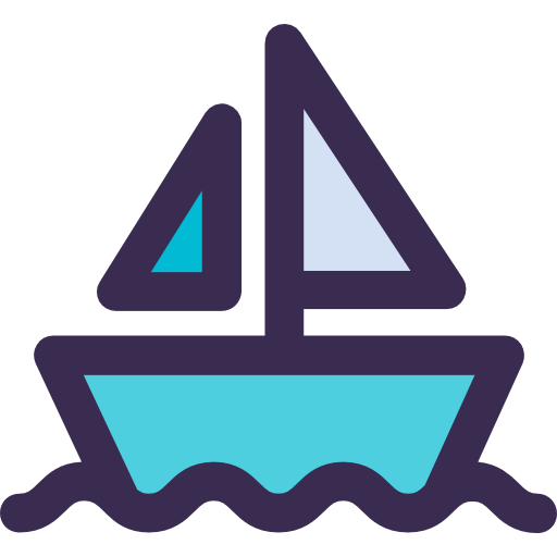 Парусная лодка Kiranshastry Lineal Color Blue иконка