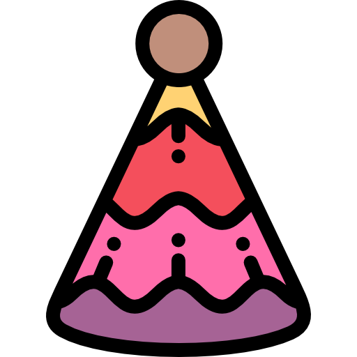 Party hat Detailed Rounded Lineal color icon