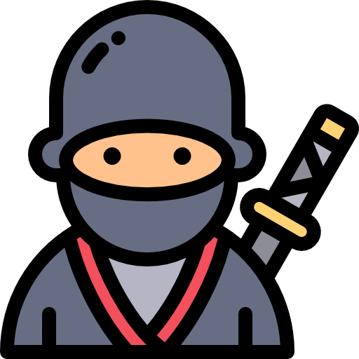 ninja Detailed Rounded Lineal color ikona