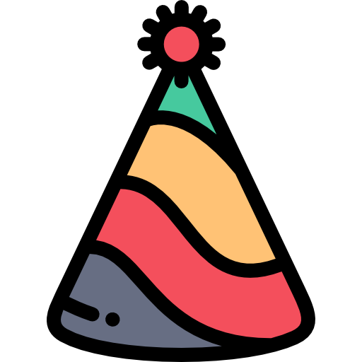 chapéu de festa Detailed Rounded Lineal color Ícone