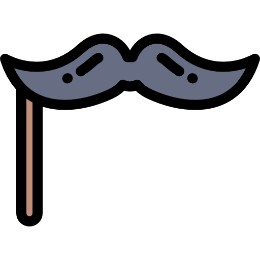 moustache Detailed Rounded Lineal color Icône