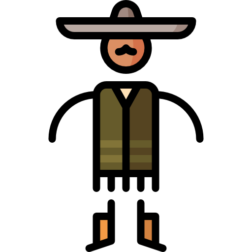mexicano Puppet Characters Lineal Color icono