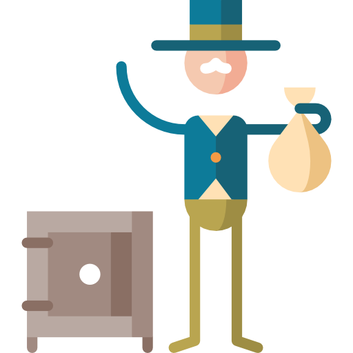 Banker Puppet Characters Flat icon