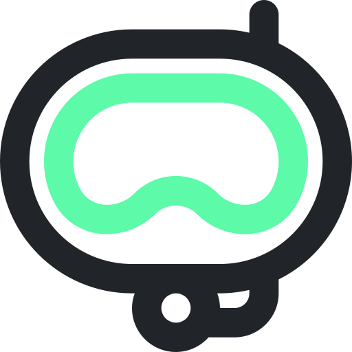 Diving mask Generic Outline Color icon