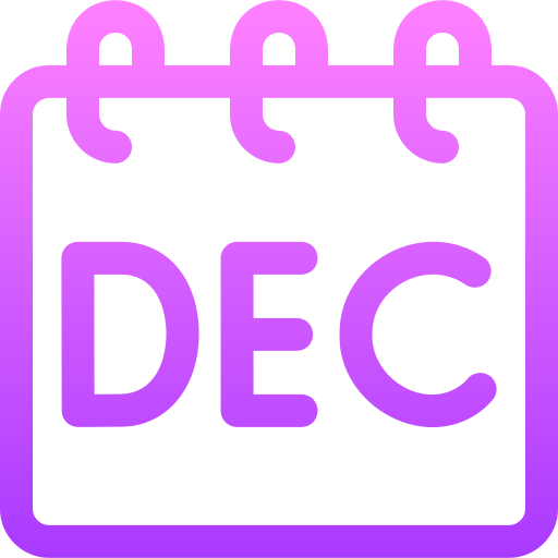 diciembre Basic Gradient Lineal color icono