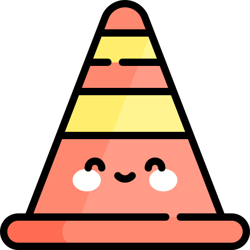 トラフィックコーン Kawaii Lineal color icon