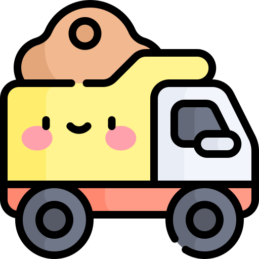 camión de la basura Kawaii Lineal color icono
