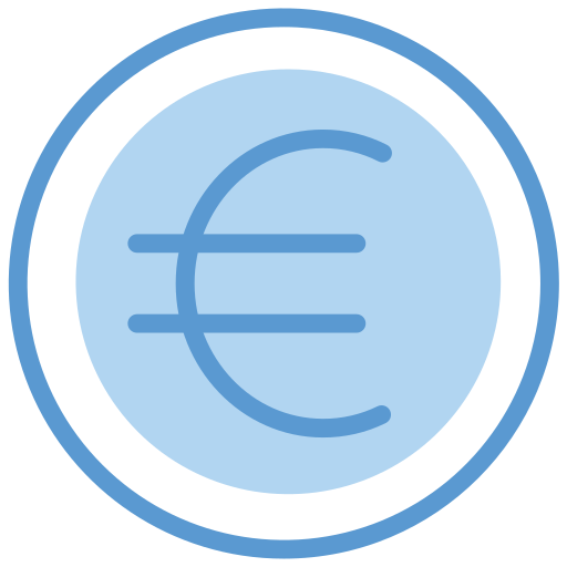 Euro coin Generic Blue icon
