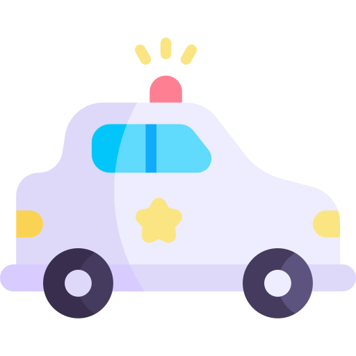Police car Kawaii Flat icon