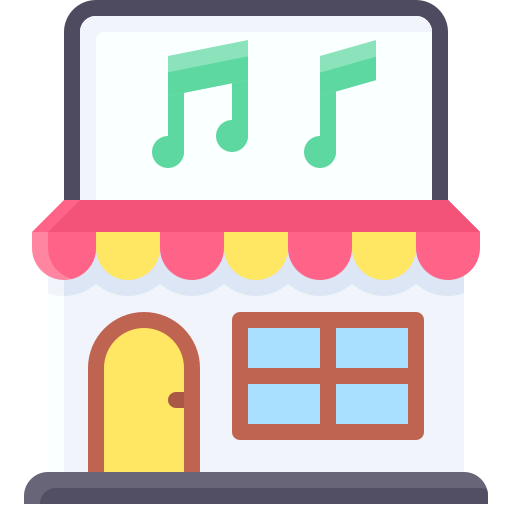 muziekwinkel Generic Flat icoon